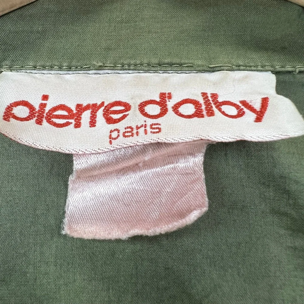 Pierre D'Alby Utility Jacket Womens M Green Good Vintage Oversized Cargo Snap